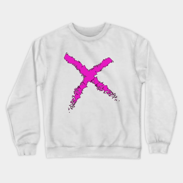 An X painted with pink paint Crewneck Sweatshirt by DiegoCarvalho